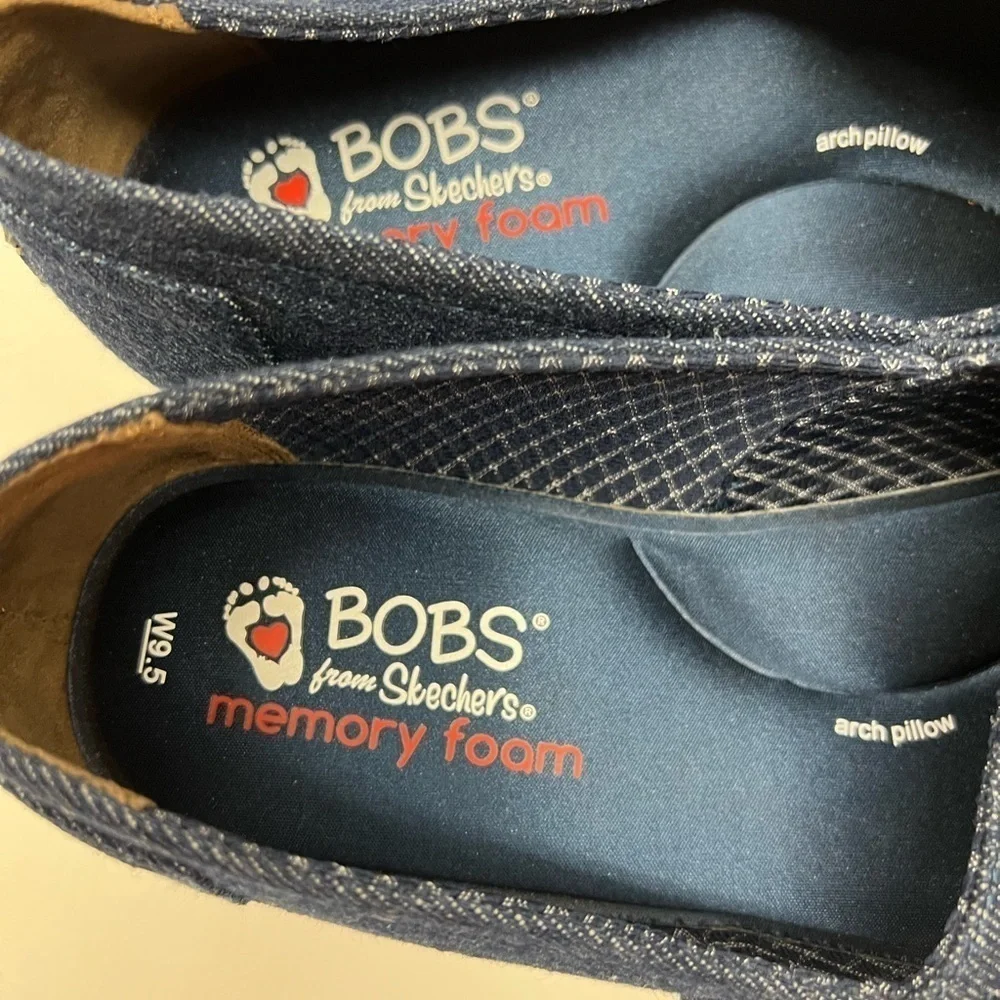 Skecher BOBS’ Espadrilles Size 9.5 W Women’s Memory Foam Straw Wedge